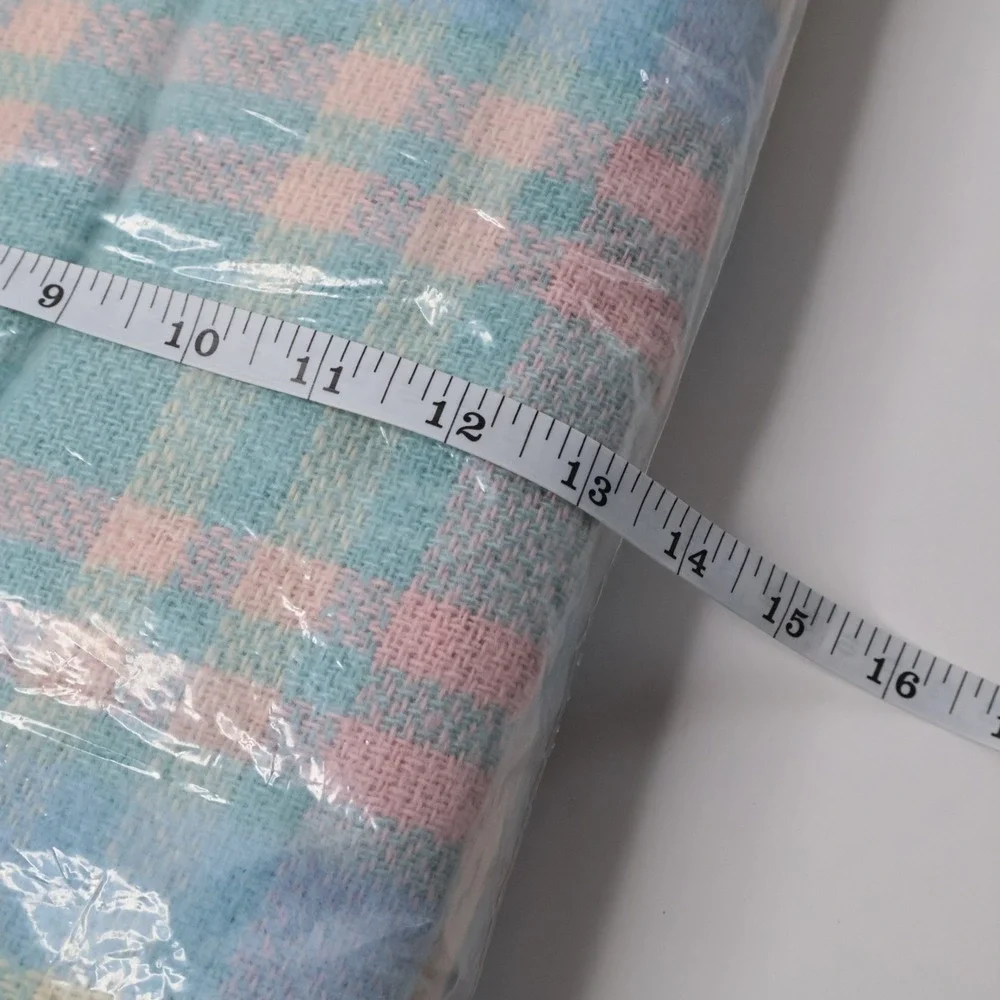 Chatham Fringed Throw Aspen Pastel Plaid Pink Blue Yellow 50x60 Vintage New